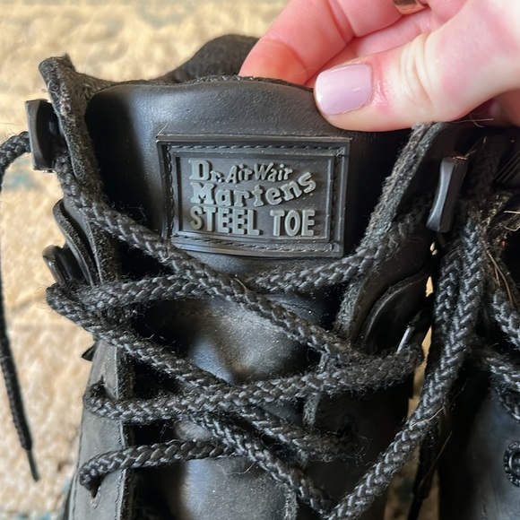 Genuine Dr. Marten leather boots with steel toe, men’s 12 - Picture 5 of 5
